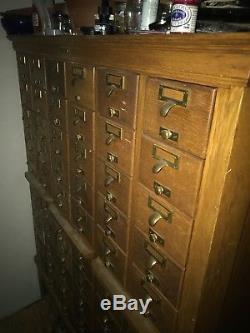 Vintage Library Catalog Cabinet