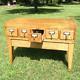 Vintage Library File Card Cabinet Re-purpose Wine Rack Coffee Table 5 Drawer 33