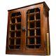 Vintage Mail Cubby Sorter Cabinet Hardwood & Glass 30-cubbies Slots 26x30x12 Euc