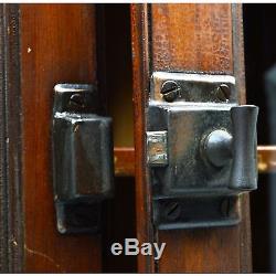 Vintage MAIL CUBBY SORTER CABINET Hardwood & Glass 30-CUBBIES SLOTS 26x30x12 EUC