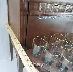 Vintage MCM Mid Century Modern Table Hiding Bar Martini Shaker Glass Holder