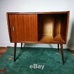 Vintage MCM Walnut Record Cabinet