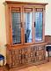 Vintage Mcm Wood China Cabinet Display Bookcase Matching Credenza Also Available