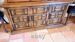 Vintage MCM Wood China Cabinet Display Bookcase Matching Credenza Also Available