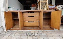 Vintage MCM Wood China Cabinet Display Bookcase Matching Credenza Also Available