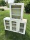 Vintage Mid-century Medical Shelf Apothecary Industrial Glass Metal Wall Cabinet