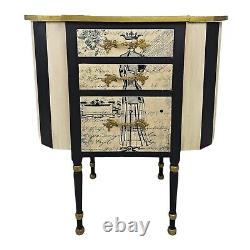 Vintage Mackenzie Childs Inspired Martha Washington Sewing Stand Table Cabinet