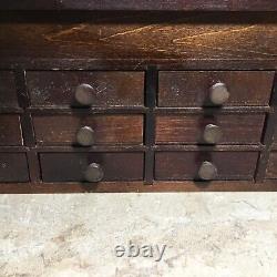 Vintage Mahogany 21 Drawer Wood APOTHECARY Cabinet- Lift Up Top