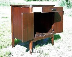 Vintage Mahogany Nightstand Bedside Cabinet End Table Record Cabinet