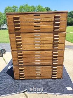 Vintage Map Blueprint Architect Flat File Cabinet 20 Drawers