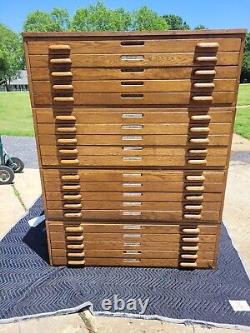 Vintage Map Blueprint Architect Flat File Cabinet 20 Drawers