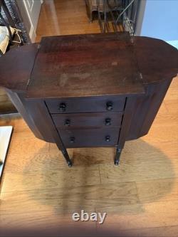 Vintage Martha Washington Mahogany Sewing Cabinet Table 3-Drawer Mid-Century Vintage Martha Washington Mahogany Sewing Cabinet Table 3-Drawer Mid-Century