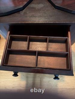 Vintage Martha Washington Mahogany Sewing Cabinet Table 3-Drawer Mid-Century