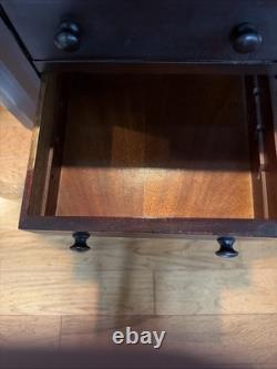 Vintage Martha Washington Mahogany Sewing Cabinet Table 3-Drawer Mid-Century