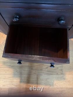 Vintage Martha Washington Mahogany Sewing Cabinet Table 3-Drawer Mid-Century