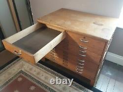 Vintage Mayline Oak Flat File Cabinet