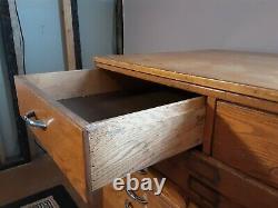 Vintage Mayline Oak Flat File Cabinet