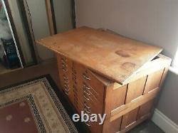 Vintage Mayline Oak Flat File Cabinet