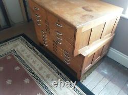 Vintage Mayline Oak Flat File Cabinet