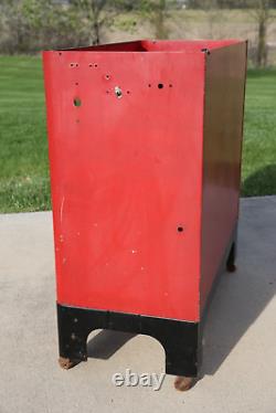 Vintage Medical Cabinet Bathroom storage metal Industrial Dental cart red