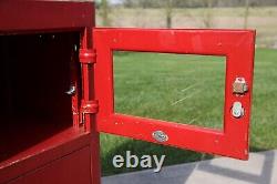 Vintage Medical Cabinet Dental Cart Industrial metal apothecary drawer red black