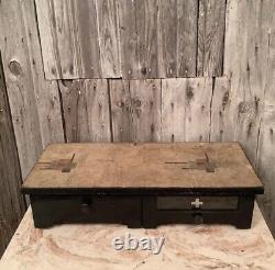 Vintage Medical Desk Drawer Riser Storage Glass Door Oddity