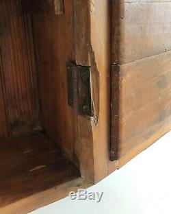 Vintage Medicine Cabinet Wood Rustic Green Paint Antique Salvage Bevel Mirror