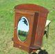 Vintage Medicine Kitchen Wall Cabinet Apothecary Oval Beveled Glass Mirror Inlay