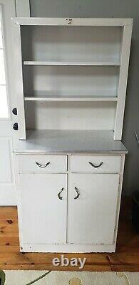 Vintage Metal 50s Mid Century Kitchen Bathroom Storage Cabinet Hoosier Cabinet