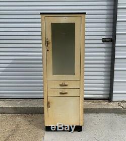 Vintage Metal Medical Cabinet Mid Century Apothecary Storage Cupboard
