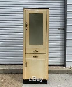 Vintage Metal Medical Cabinet Mid Century Apothecary Storage Cupboard