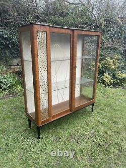 Vintage Mid Century Antique Glass Display China Cocktail Drinks Cabinet