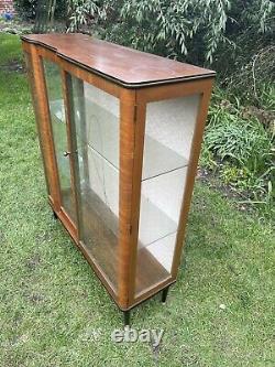 Vintage Mid Century Antique Glass Display China Cocktail Drinks Cabinet