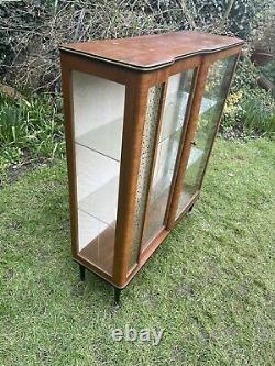 Vintage Mid Century Antique Glass Display China Cocktail Drinks Cabinet