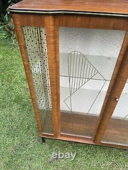 Vintage Mid Century Antique Glass Display China Cocktail Drinks Cabinet