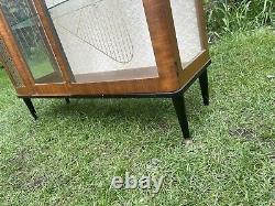 Vintage Mid Century Antique Glass Display China Cocktail Drinks Cabinet