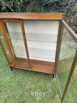 Vintage Mid Century Antique Glass Display China Cocktail Drinks Cabinet