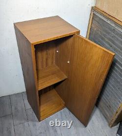 Vintage Mid Century Danish Modern Teak Wood Cabinet with Door, Shelf