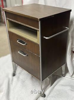 Vintage Mid-Century Hill-Rom Rolling Medical Cabinet Utility Cart Table