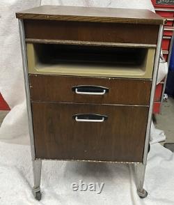 Vintage Mid-Century Hill-Rom Rolling Medical Cabinet Utility Cart Table