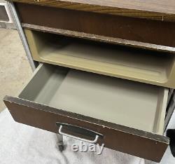 Vintage Mid-Century Hill-Rom Rolling Medical Cabinet Utility Cart Table