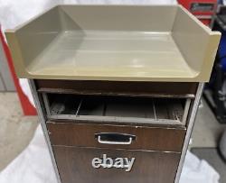 Vintage Mid-Century Hill-Rom Rolling Medical Cabinet Utility Cart Table