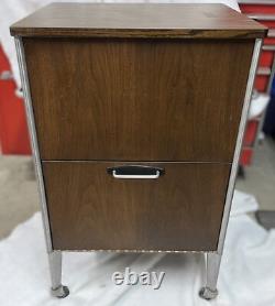 Vintage Mid-Century Hill-Rom Rolling Medical Cabinet Utility Cart Table