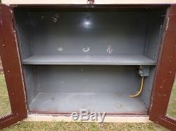 Vintage Mid Century Medical Dental Apothecary Glass & Metal Wall Cabinet
