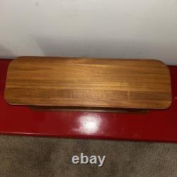 Vintage Mid Century Teak (21 x 9 x 6 1/2) Tambour Door Wall Mount Cabinet VGC