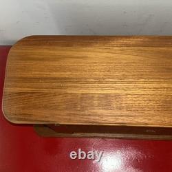Vintage Mid Century Teak (21 x 9 x 6 1/2) Tambour Door Wall Mount Cabinet VGC