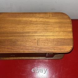 Vintage Mid Century Teak (21 x 9 x 6 1/2) Tambour Door Wall Mount Cabinet VGC