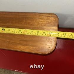 Vintage Mid Century Teak (21 x 9 x 6 1/2) Tambour Door Wall Mount Cabinet VGC