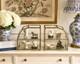 Vintage Mirrored Glass & Brass Curio Cabinet Set Gold Tone Tabletop Wall Display