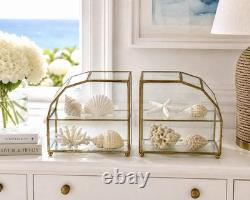 Vintage Mirrored Glass & Brass Curio Cabinet Set Gold Tone Tabletop Wall Display Vintage Mirrored Glass & Brass Curio Cabinet Set Gold Tone Tabletop Wall Display